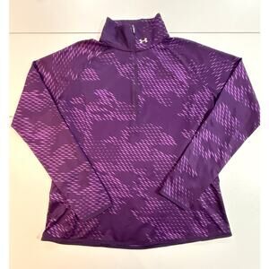 Under Armour Women's Run Purple 1/2 Zip Long Sleeve Pullover Sz XL (130)